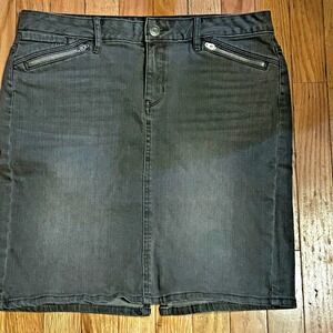 Gap Skirt Womens Size 8 Gray Jean‎ Denim Zipper Pockets Short